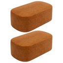 Ver imagem 1 de Kit 02 Puffs Decorativos Orgânicos para Living Quarto 100cm Doha W01 Couríssimo Canela - Lyam Decor