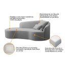 Ver imagem 4 de Divã Recamier Curvo Sala de Estar Inglaterra Lado Esquerdo 180cm Bouclé Cinza - Incasa Decor