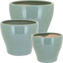 Ver imagem 1 de Jg 3pç Cachepô Cerâmica Verde