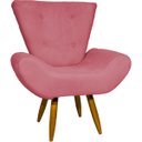 Ver imagem 2 de Kit Poltrona Decorativa Para Sala Recepção Escritório Consultório + Puff Emilia Suede