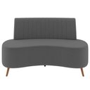 Ver mais imagens de Sofá 2 Lugares para Sala Living 135cm Pés Palito Tamar K04 Veludo Cinza Escuro - Mpozenato