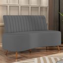 Ver imagem 2 de Sofá 2 Lugares para Sala Living 135cm Pés Palito Tamar K04 Veludo Cinza Escuro - Mpozenato