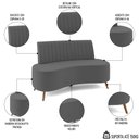 Ver imagem 3 de Sofá 2 Lugares para Sala Living 135cm Pés Palito Tamar K04 Veludo Cinza Escuro - Mpozenato
