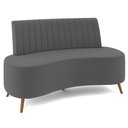 Ver imagem 1 de Sofá 2 Lugares para Sala Living 135cm Pés Palito Tamar K04 Veludo Cinza Escuro - Mpozenato