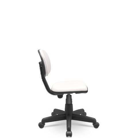 Cadeira Secretaria Giratoria Bolt - Couro Sintetico Corano - Branco