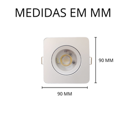 Kit 10 Spot Led Slim Quadrado 5w 6500k Luz Branca Fria - Áreas Internas - 3