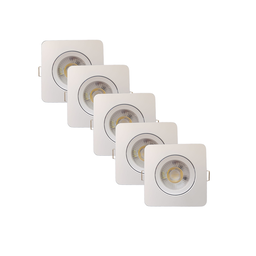 Kit 10 Spot Led Slim Quadrado 5w 6500k Luz Branca Fria - Áreas Internas - 1