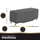 Ver imagem 2 de Calçadeira Baú King Size Estofada Maitê Veludo Cinza Escuro