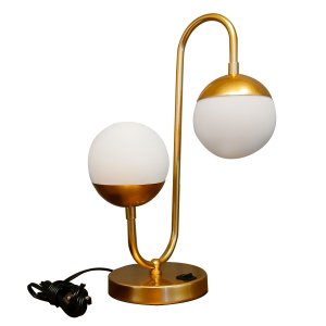 Kit 2 Abajur Luminaria Jabuticaba Jennifer Dourado com Interruptor com 2 Globos de Vidro 10cm