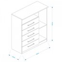 Ver imagem 3 de Cômoda Rubi 1 Porta 5 Gavetas Branco - Irm Móveis