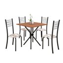 Ver imagem 2 de Conjunto de Mesa Tubular 70cm x 70cm Tampo em MDF com 4 Cadeiras Dany Preto/Arabesco/Txt