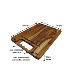 TÁBUA DE CORTE CHURRASCO CARNES COZINHA ALÇA COM REBAIXO - 6