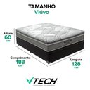 Ver imagem 3 de Cama Box com Baú Viúvo Bravus com Colchão Ibiza Molas Ensacadas Preto Vtech