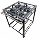 Ver imagem 1 de Fogão Industrial 4 Bocas 2 Simples Standard Baixa Pressão Grelhas Aço 30x30 P5 Mr Fogões