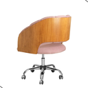 Ver imagem 2 de Cadeira Poltrona Nicole Pés Rodinhas Com Regulagem de Altura Linho Rosê