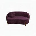 Ver imagem 1 de Sofá Orgânico 2 Lugares C/2 Almofadas Curvo Sala Recepção Amsterdã Veludo Roxo - Montanari's Decor