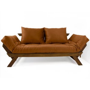 Sofá Japão Futon Caramelo em Madeira Maciça Imbuia