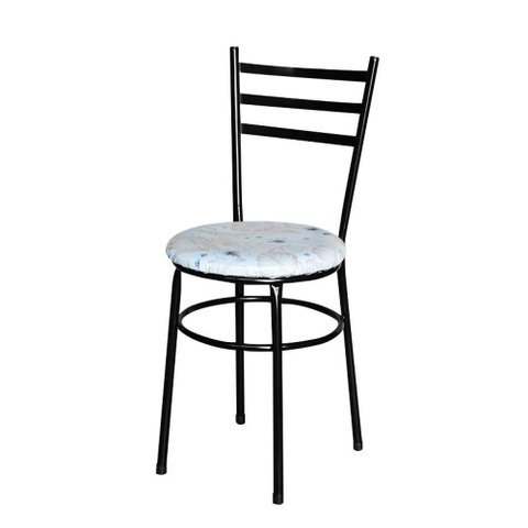 Cadeira para Mesa Epoxi Preta Assento Floral Cor:floral Areia