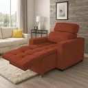 Ver imagem 3 de Poltrona Cadeira do Papai e Mamãe Reclinável Retrátil para Sala de Descanso Madri Terracota