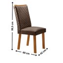 Ver imagem 3 de Mesa de Jantar Carolina 180cm Tampo MDF Vidro Canto Copo com 6 Cadeiras Lira