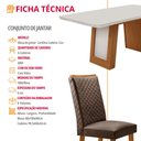 Ver imagem 7 de Mesa de Jantar Carolina 180cm Tampo MDF Vidro Canto Copo com 6 Cadeiras Lira