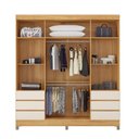 Ver imagem 3 de Guarda Roupa Casal Mônaco 4 Portas de Bater 6 Gavetas MDP com Espelho Cinamon Touch-Off White