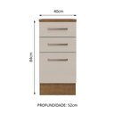 Ver imagem 3 de Balcão 40 Cm 3 Gavetas Rustic/crema Agata Madesa