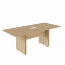 Ver imagem 2 de Mesa Reunião Retangular 2,00 m X 0,90 m Tampo e Pé Painel Duplo Chanfrado 45° com Caixa de