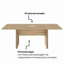Ver imagem 4 de Mesa Reunião Retangular 2,00 m X 0,90 m Tampo e Pé Painel Duplo Chanfrado 45° com Caixa de