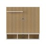 Painel Sala Tv 32 Polegadas com Nichos e Prateleira Gold:off White/ripado - 1