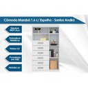 Ver imagem 3 de Guarda Roupa 2 Peças 1 Guarda Roupa + 1 Cômoda Qc145 Branco Santos Andirá