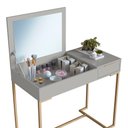 Ver imagem 6 de Penteadeira com Espelho Basculante 1 Gv P1040 Champagne Arenas Pp Milani Store