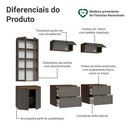 Ver imagem 5 de Estante Sala de Estar com Rack + Cristaleira 230cm Rustic/cinza Vik Madesa 01