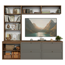 Ver imagem 7 de Estante Sala de Estar com Rack + Cristaleira 230cm Rustic/cinza Vik Madesa 01