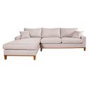 Ver imagem 2 de Sofa Living California 4 Lugares Chaise Lado Direito Revestido Linho Base Madeira:Champagne