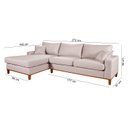 Ver imagem 4 de Sofa Living California 4 Lugares Chaise Lado Direito Revestido Linho Base Madeira:Champagne