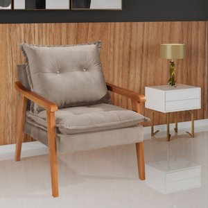 Poltronas Decorativa Munique Evidence Suede Capuccino