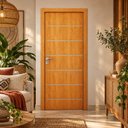 Ver imagem 7 de Folha Porta Frisada R50VL 210x80 Estrutura Pinus e MDF Pintura UV:Cerejeira