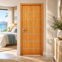 Ver imagem 6 de Folha Porta Frisada R50VL 210x80 Estrutura Pinus e MDF Pintura UV:Cerejeira