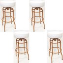 Ver imagem 1 de Kit 4 Banquetas Bar Alta Giratória Cobre Assento Branco - Poltronas do Sul