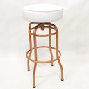 Ver imagem 2 de Kit 4 Banquetas Bar Alta Giratória Cobre Assento Branco - Poltronas do Sul