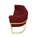 Ver imagem 3 de Namoradeira Poltrona Decorativa Luana Suede Bordo com Base Dourada - Fm