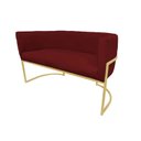 Ver imagem 1 de Namoradeira Poltrona Decorativa Luana Suede Bordo com Base Dourada - Fm