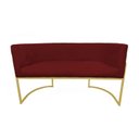 Ver imagem 4 de Namoradeira Poltrona Decorativa Luana Suede Bordo com Base Dourada - Fm