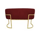 Ver imagem 5 de Namoradeira Poltrona Decorativa Luana Suede Bordo com Base Dourada - Fm