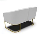 Ver imagem 3 de Sofá Namoradeira 2 Lugares Base Industrial Dourado Stella Linho D03 - D’Rossi A05 Cinza