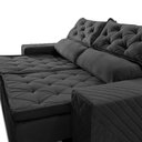 Ver imagem 4 de Sofá Retrátil e Reclinável 2,30m Essence Velusoft Preto Cama Inbox