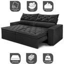 Ver imagem 3 de Sofá Retrátil e Reclinável 2,30m Essence Velusoft Preto Cama Inbox