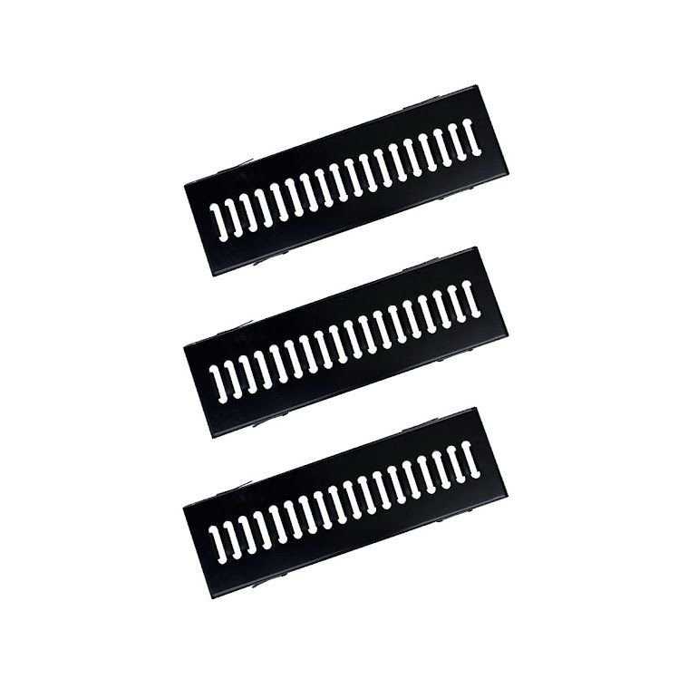 Kit 3 Ralo Grelha com Caixilho Aço Galvanizado Preto 15x50cm