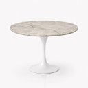 Ver imagem 1 de Mesa de Jantar Saarinen Redondo 110 cm Tampo Mármore Taj Mahal Base Laca Branca